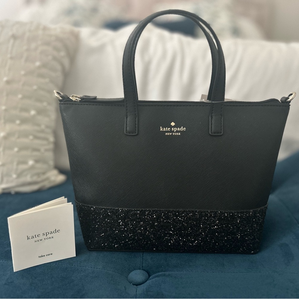Kate Spade New York Glitter Crossbody Bag Top Handle Handbag